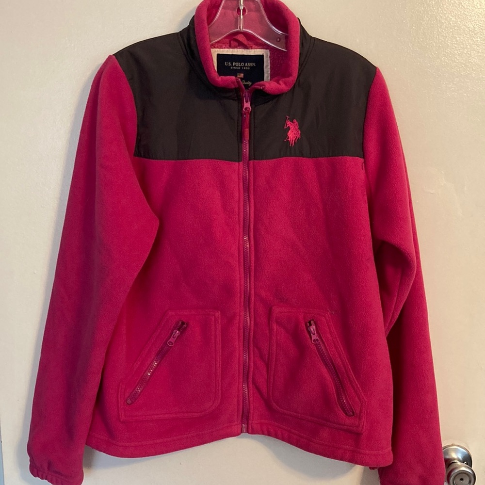 U.S. Polo Assn. Women’s Pink/Grey Zip Up Jacket (size L)